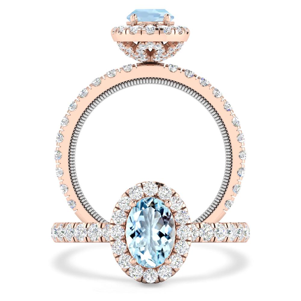 Rose Gold - Aquamarine