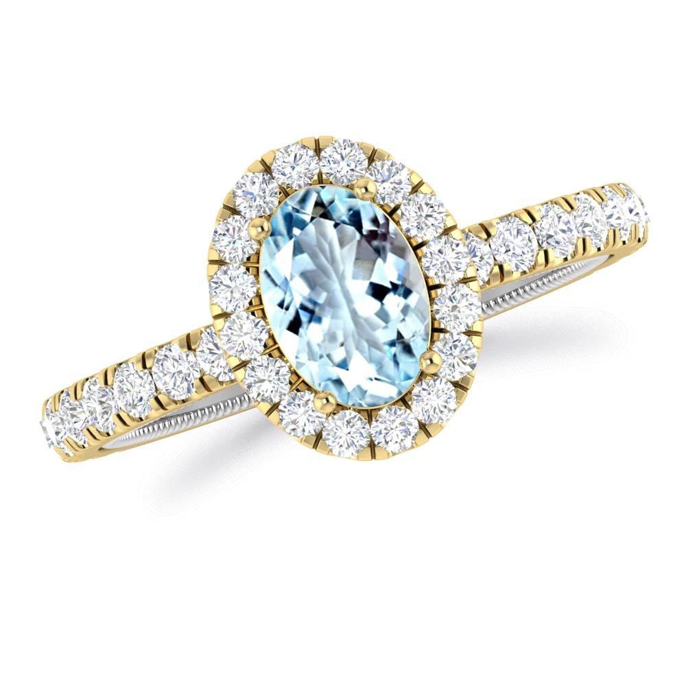 Yellow Gold - Aquamarine