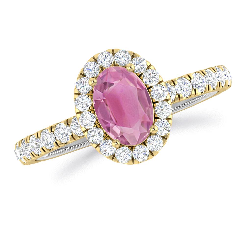 Yellow Gold - Pink Tourmaline