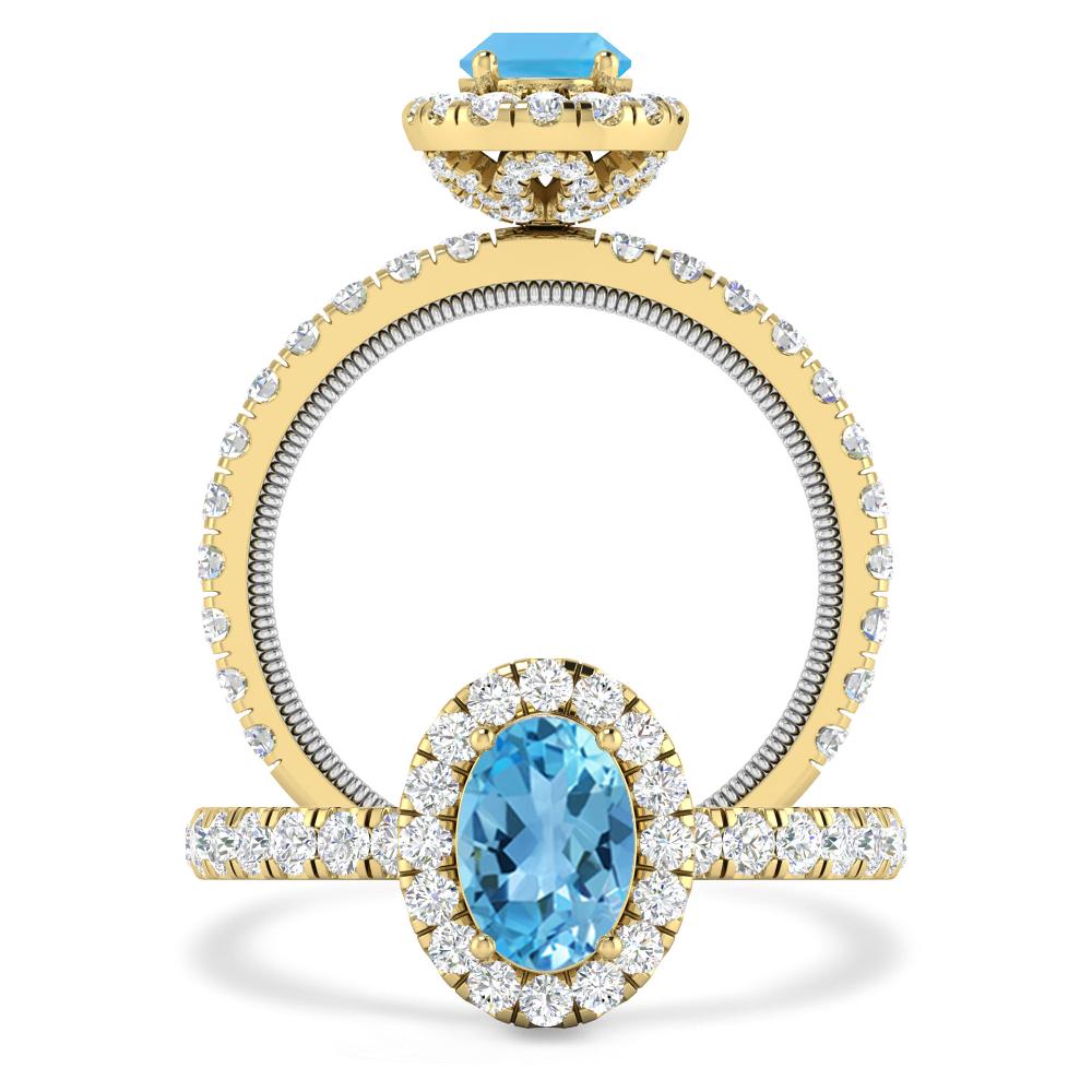 Yellow Gold - Blue Topaz