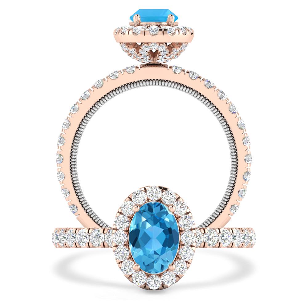 Rose Gold - Blue Topaz