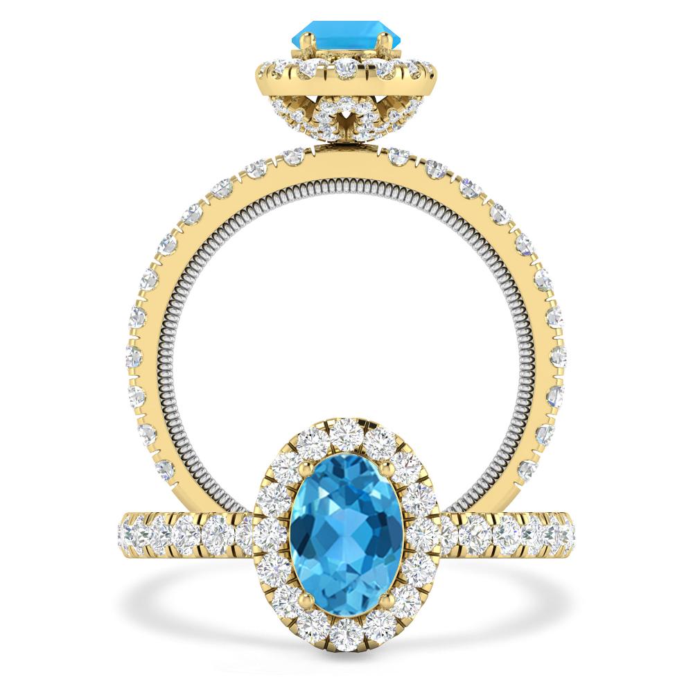 Yellow Gold - Blue Topaz