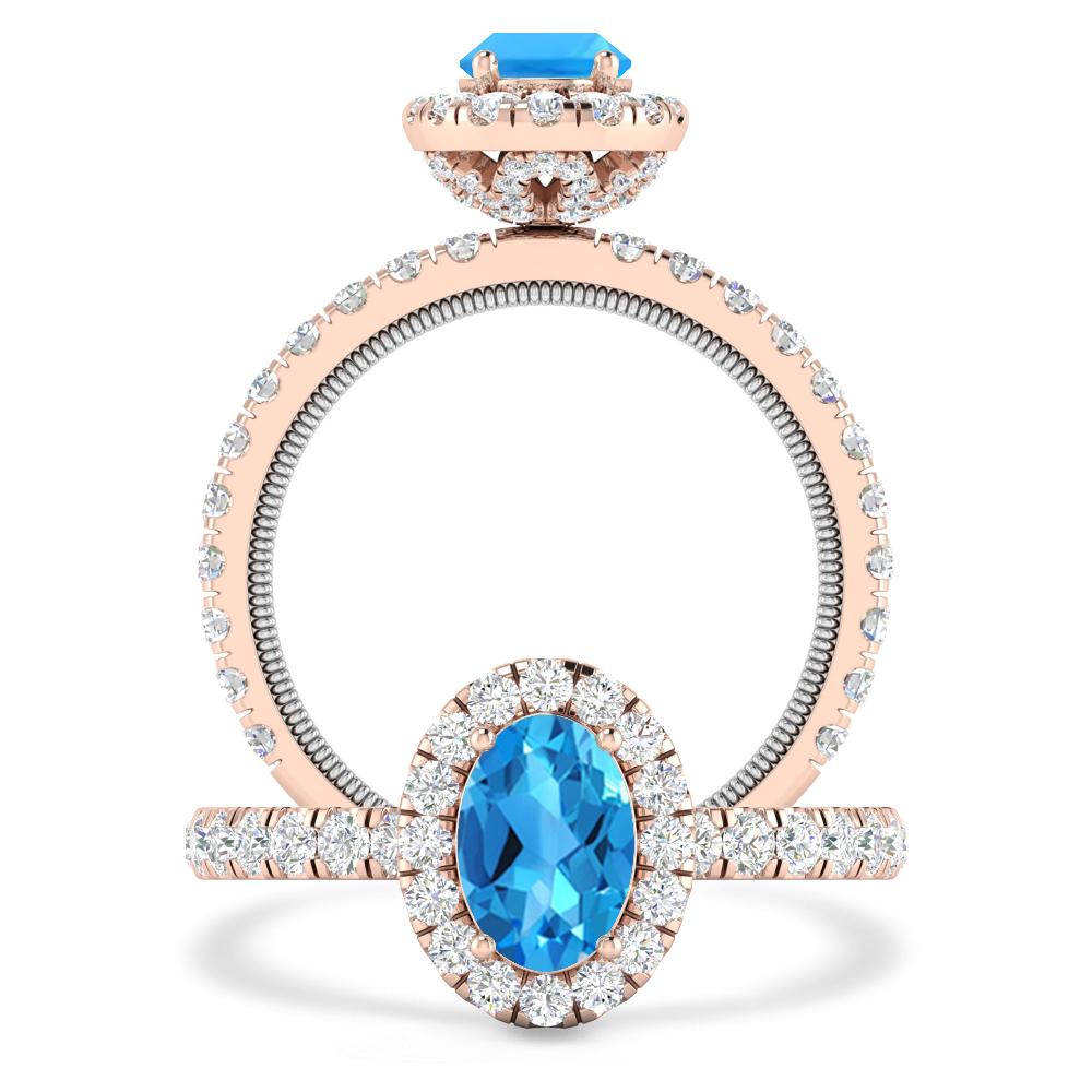 Rose Gold - Blue Topaz