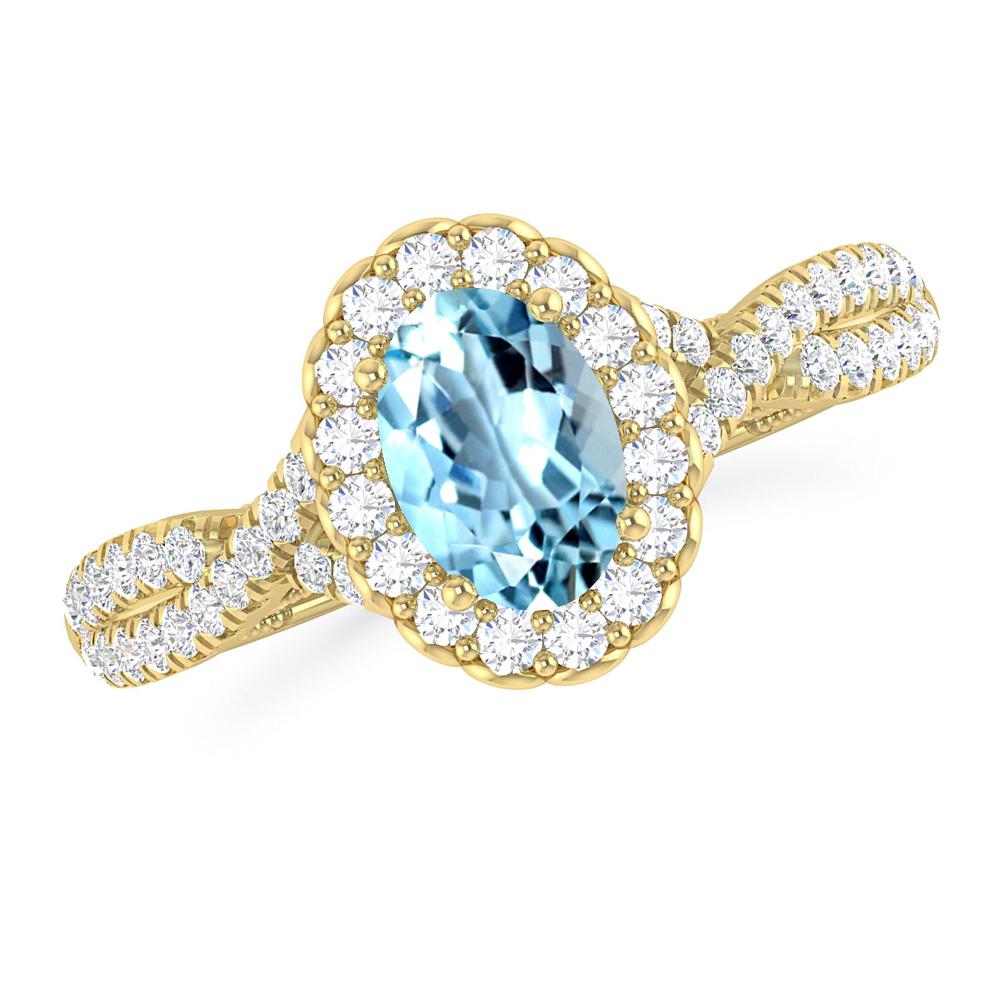 Yellow Gold - Aquamarine
