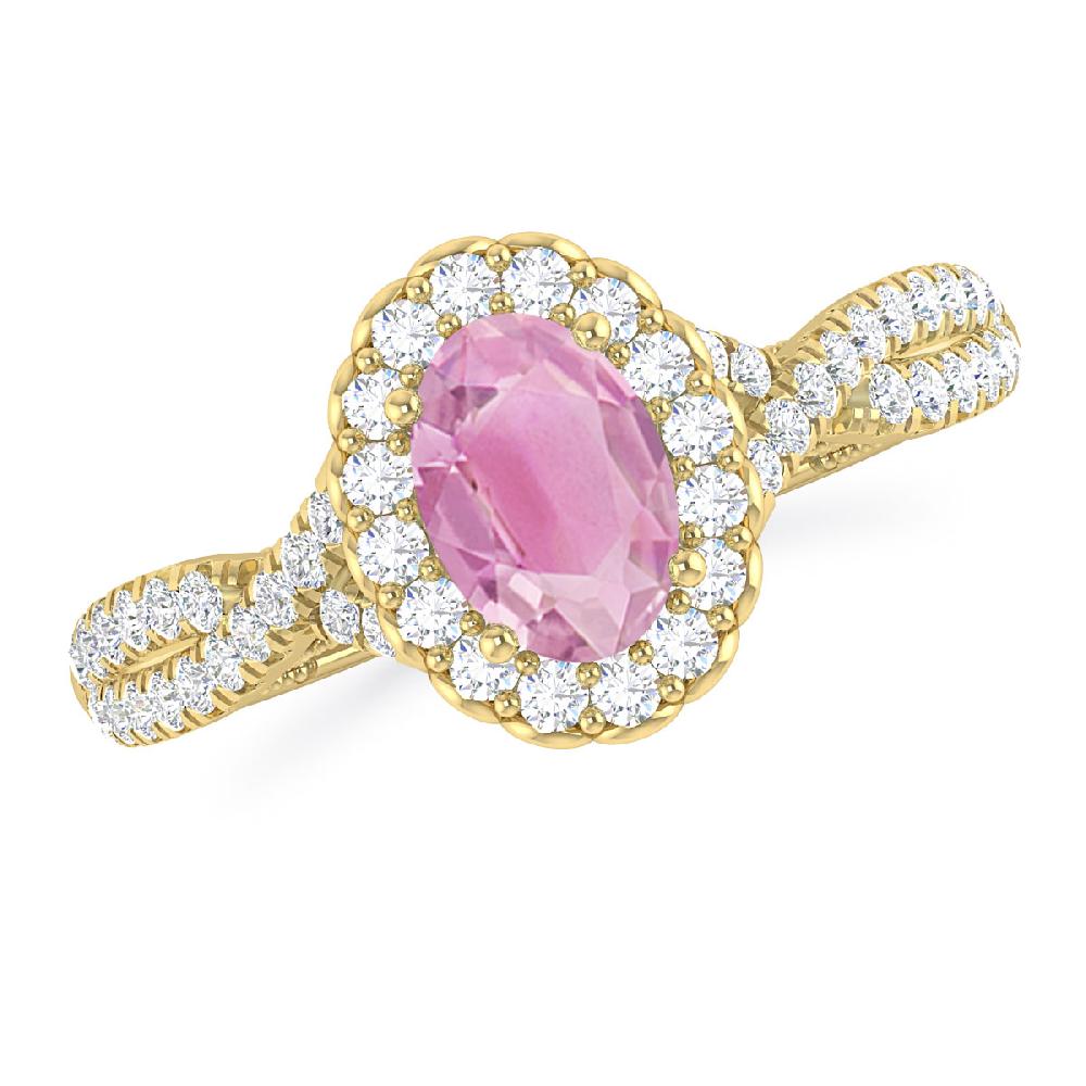 Yellow Gold - Pink Tourmaline