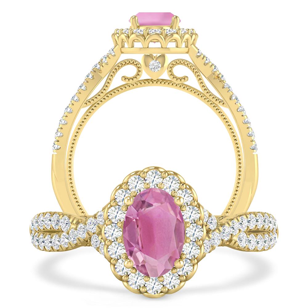 Yellow Gold - Pink Tourmaline