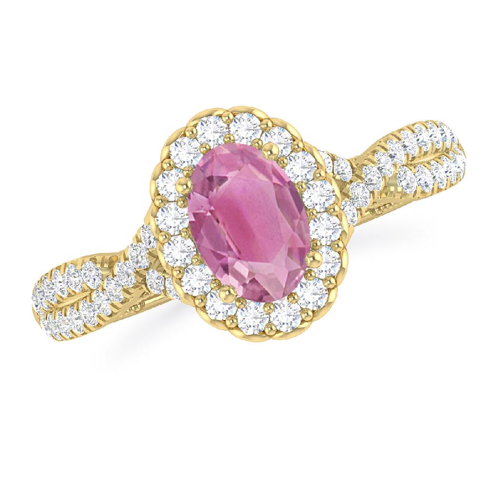 Yellow Gold - Pink Tourmaline