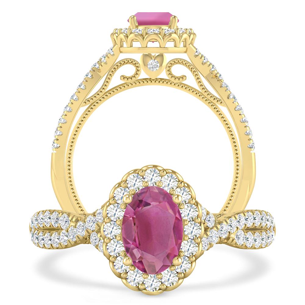 Yellow Gold - Pink Tourmaline