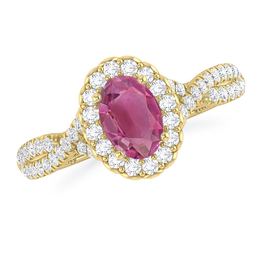 Yellow Gold - Pink Tourmaline