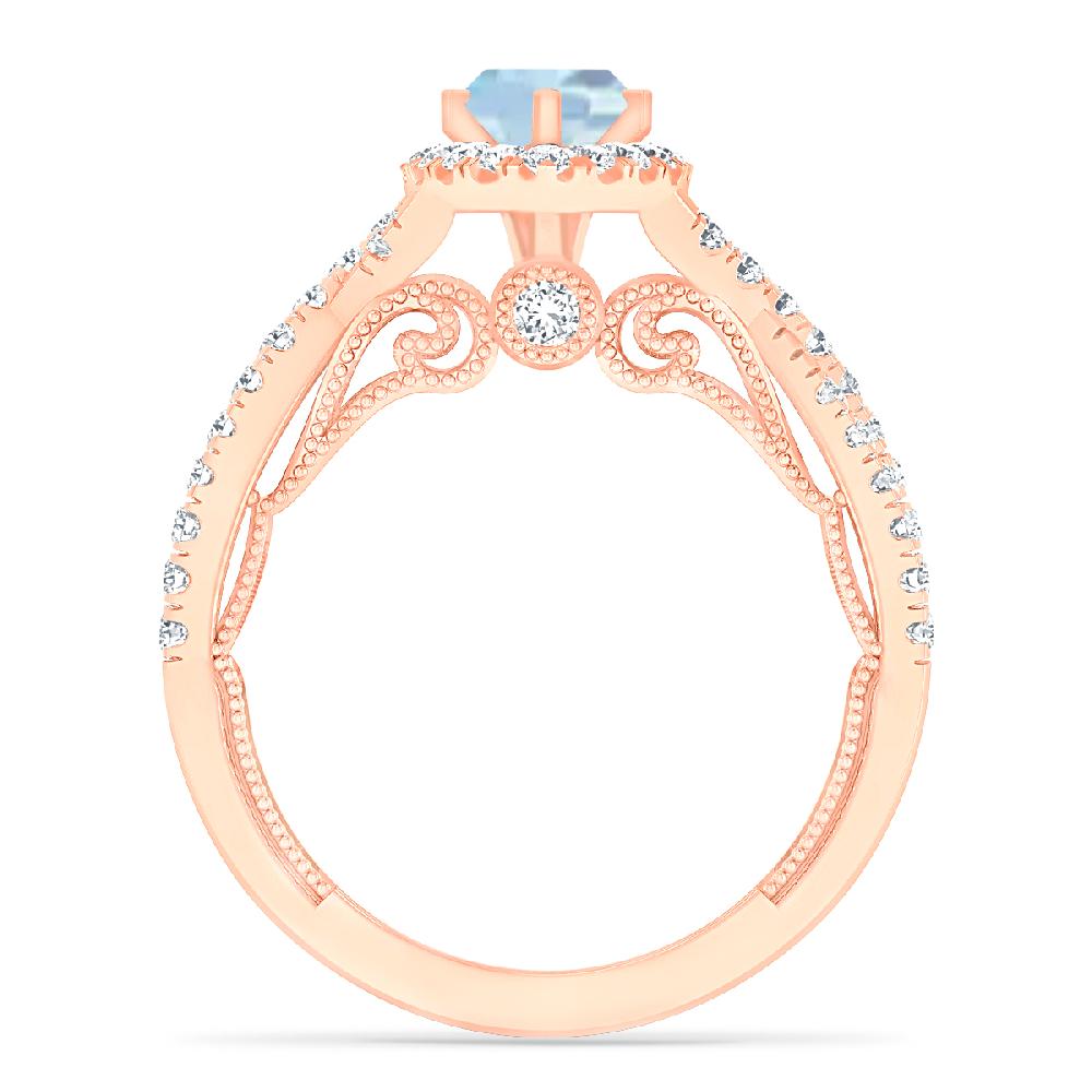 Rose Gold - Aquamarine