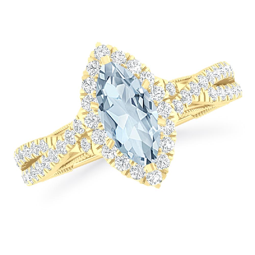 Yellow Gold - Aquamarine
