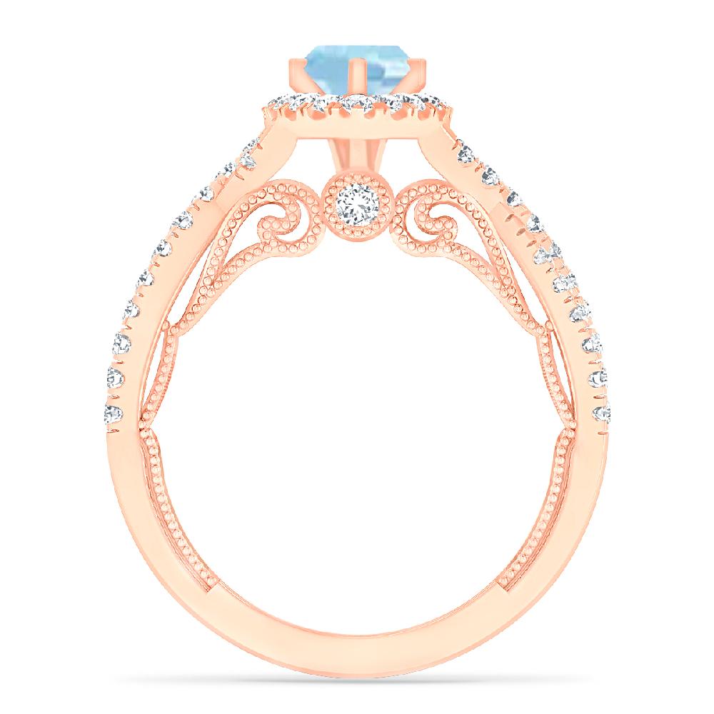 Rose Gold - Aquamarine