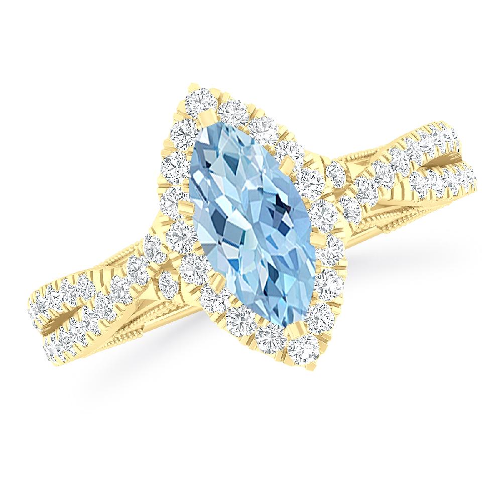Yellow Gold - Aquamarine