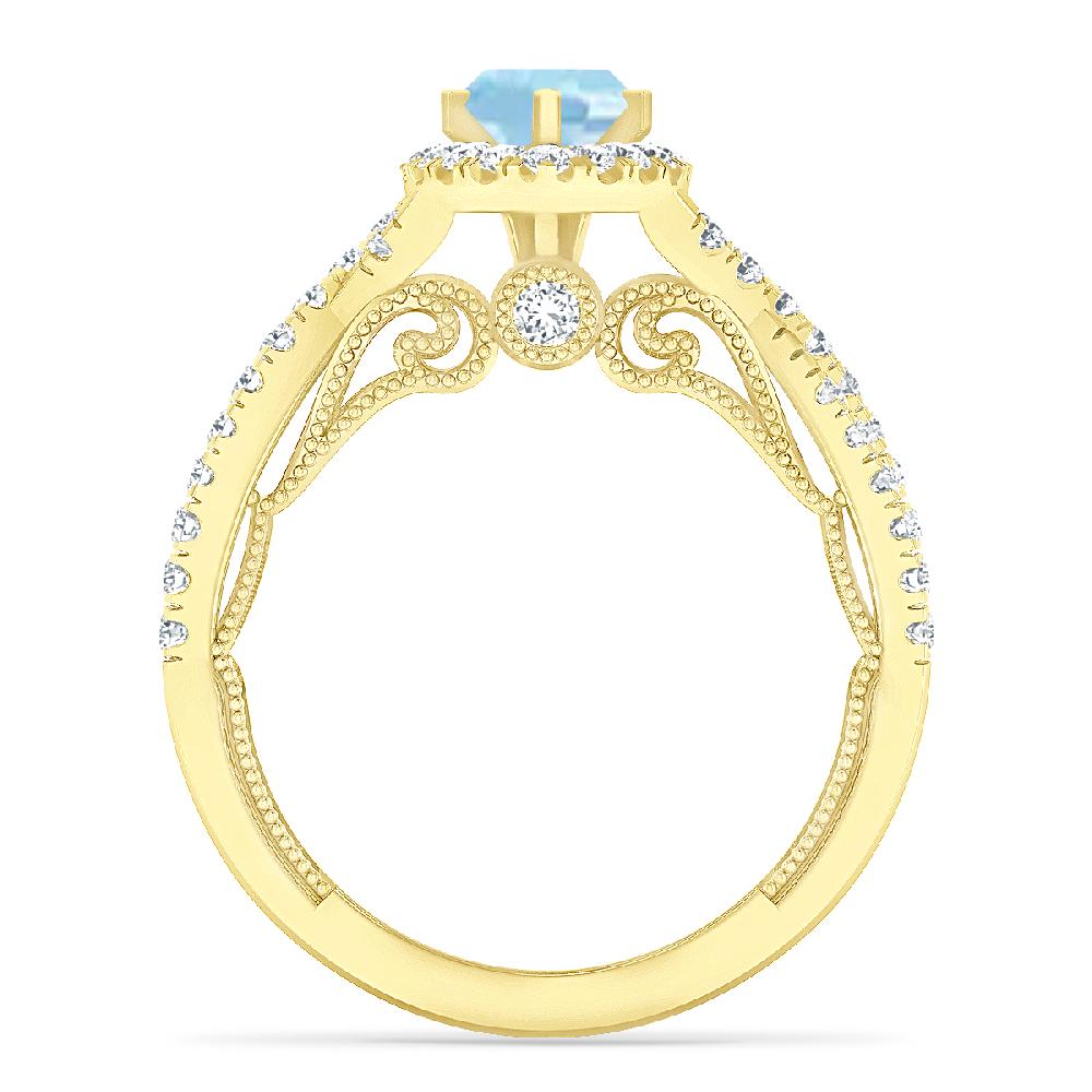 Yellow Gold - Aquamarine