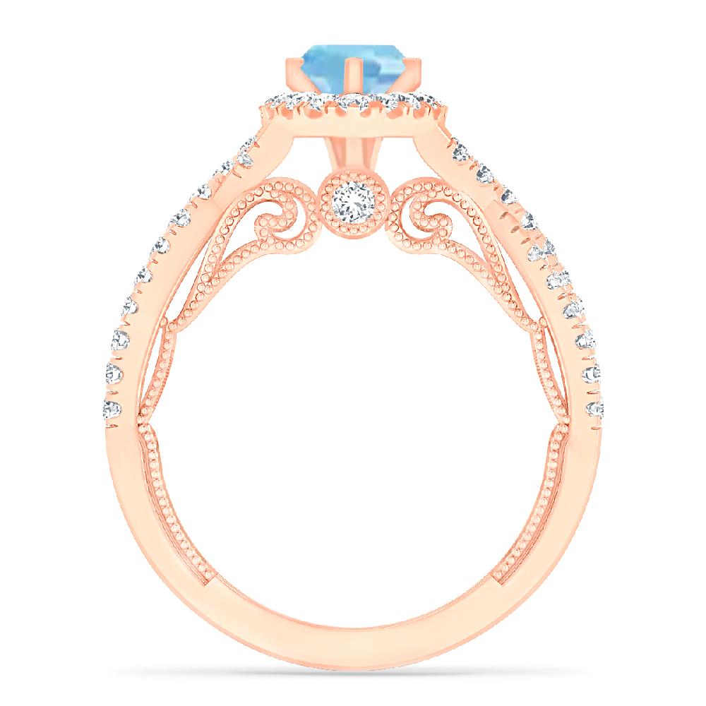 Rose Gold - Aquamarine
