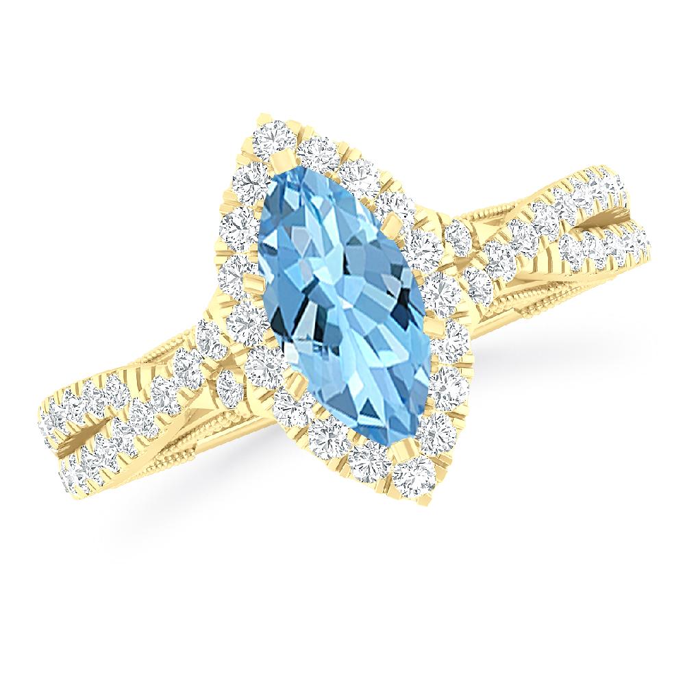Yellow Gold - Aquamarine