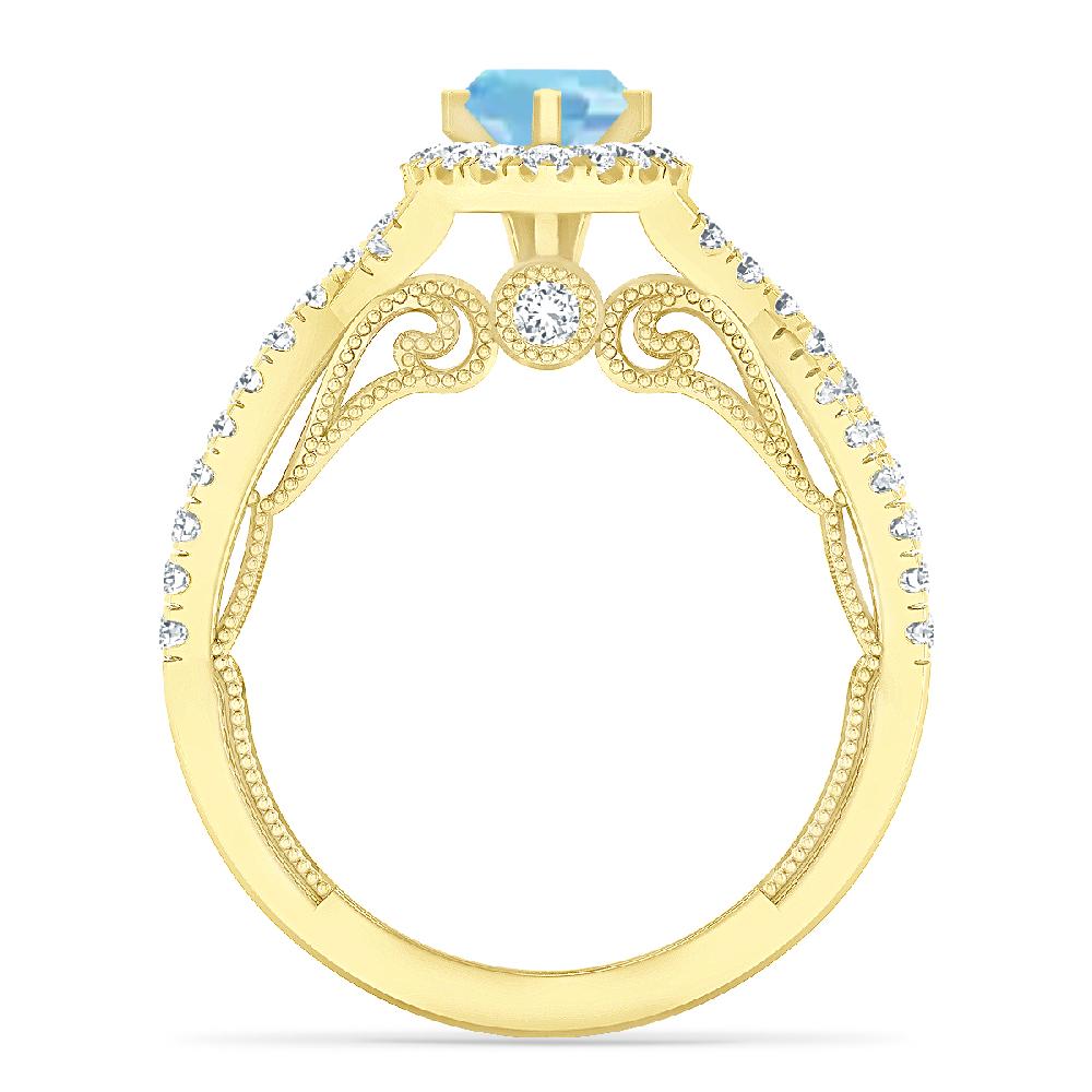 Yellow Gold - Aquamarine