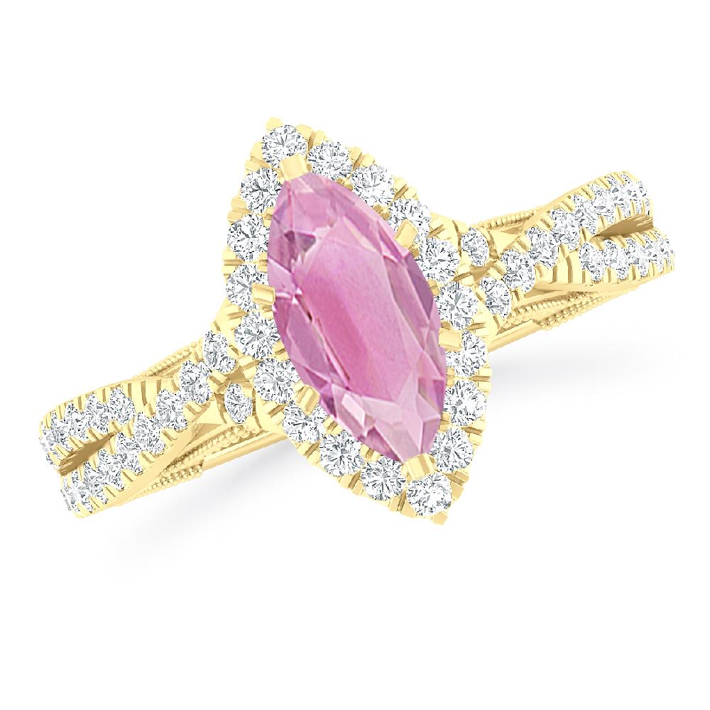 Yellow Gold - Pink Tourmaline