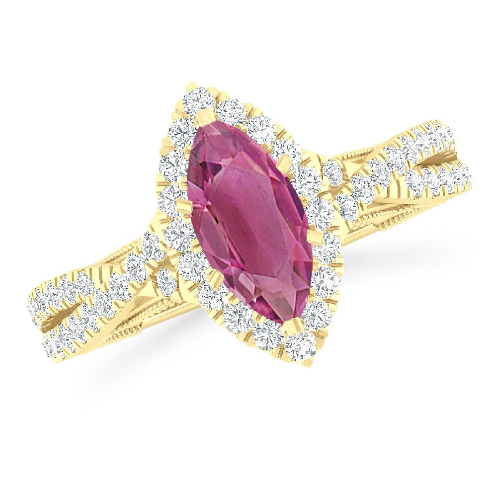 Yellow Gold - Pink Tourmaline