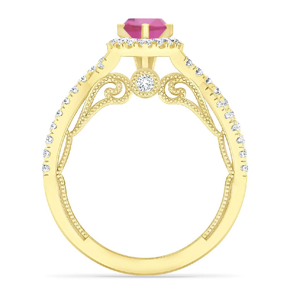 Yellow Gold - Pink Tourmaline