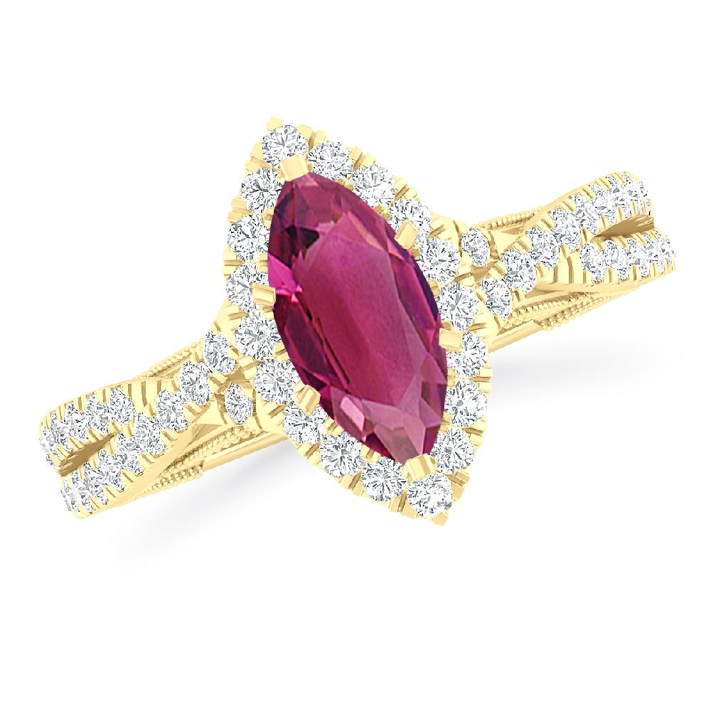 Yellow Gold - Pink Tourmaline