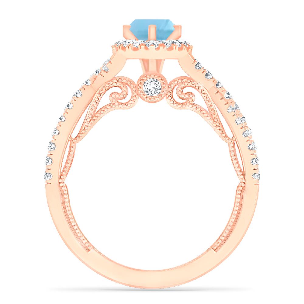 Rose Gold - Blue Topaz