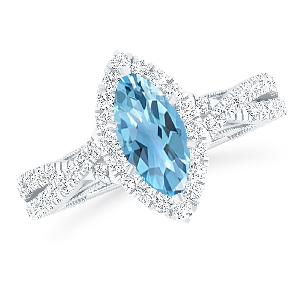 White Gold - Blue Topaz