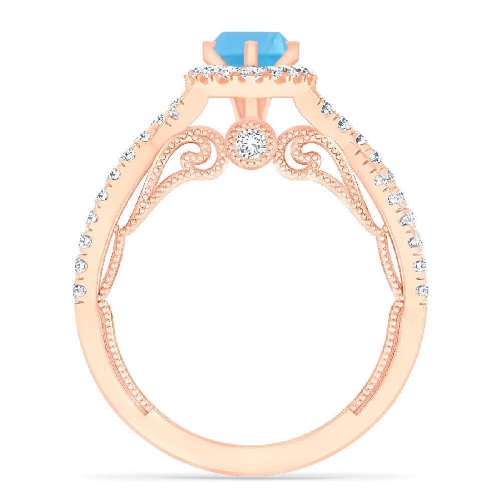 Rose Gold - Blue Topaz