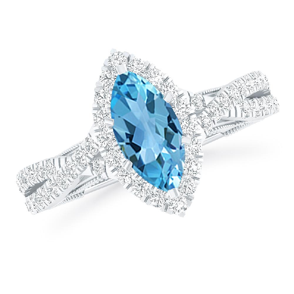 White Gold - Blue Topaz