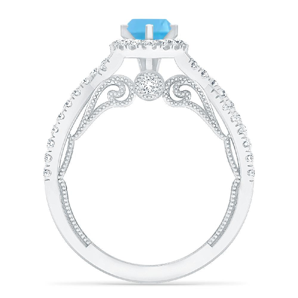 White Gold - Blue Topaz