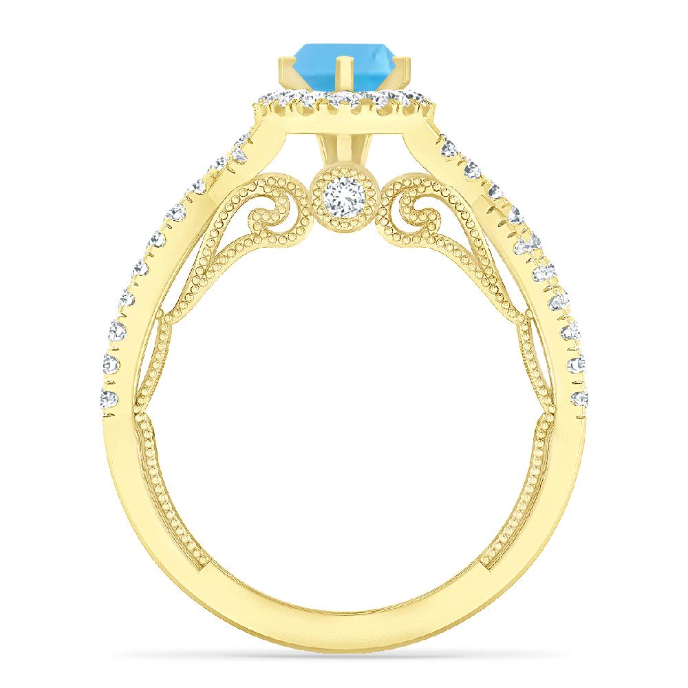 Yellow Gold - Blue Topaz