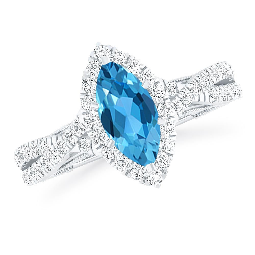 White Gold - Blue Topaz