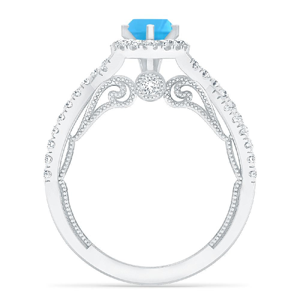 White Gold - Blue Topaz