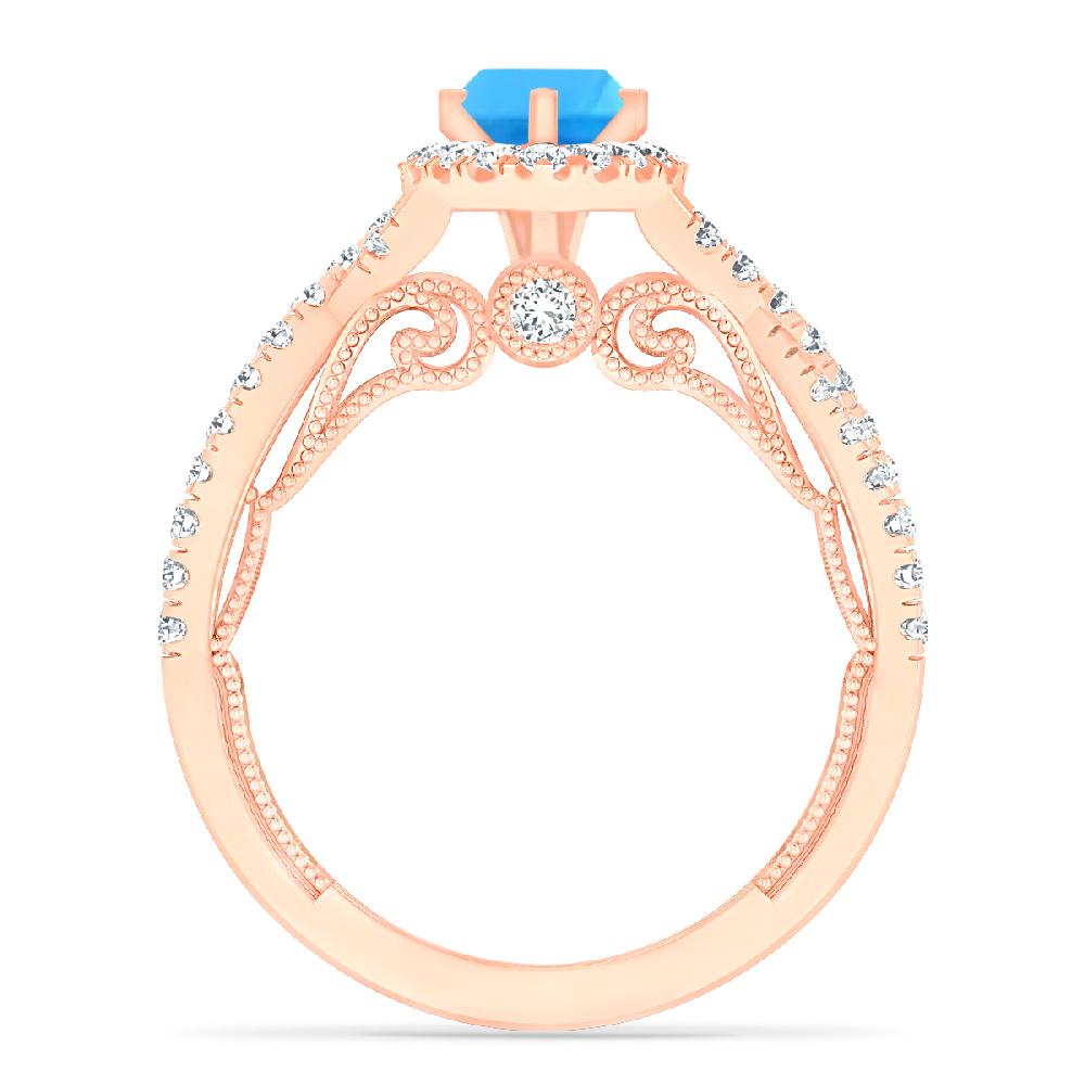 Rose Gold - Blue Topaz