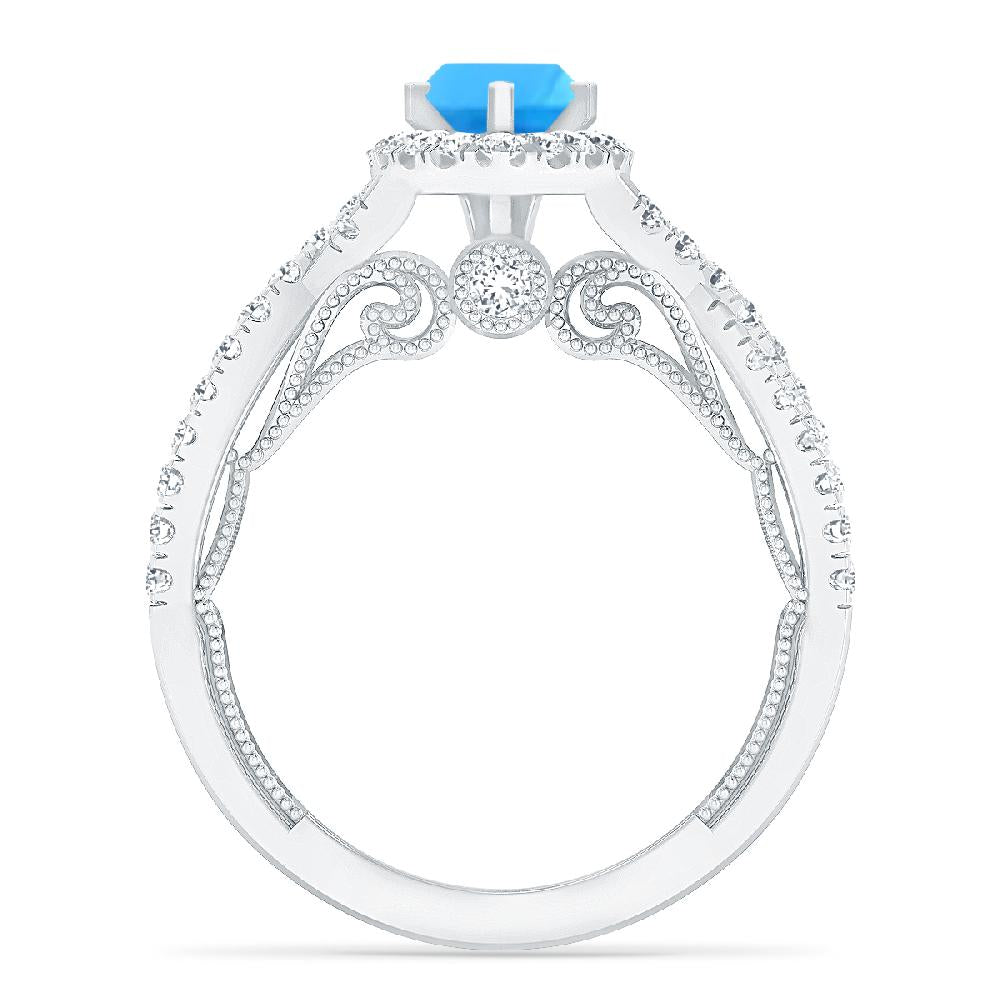 White Gold - Blue Topaz