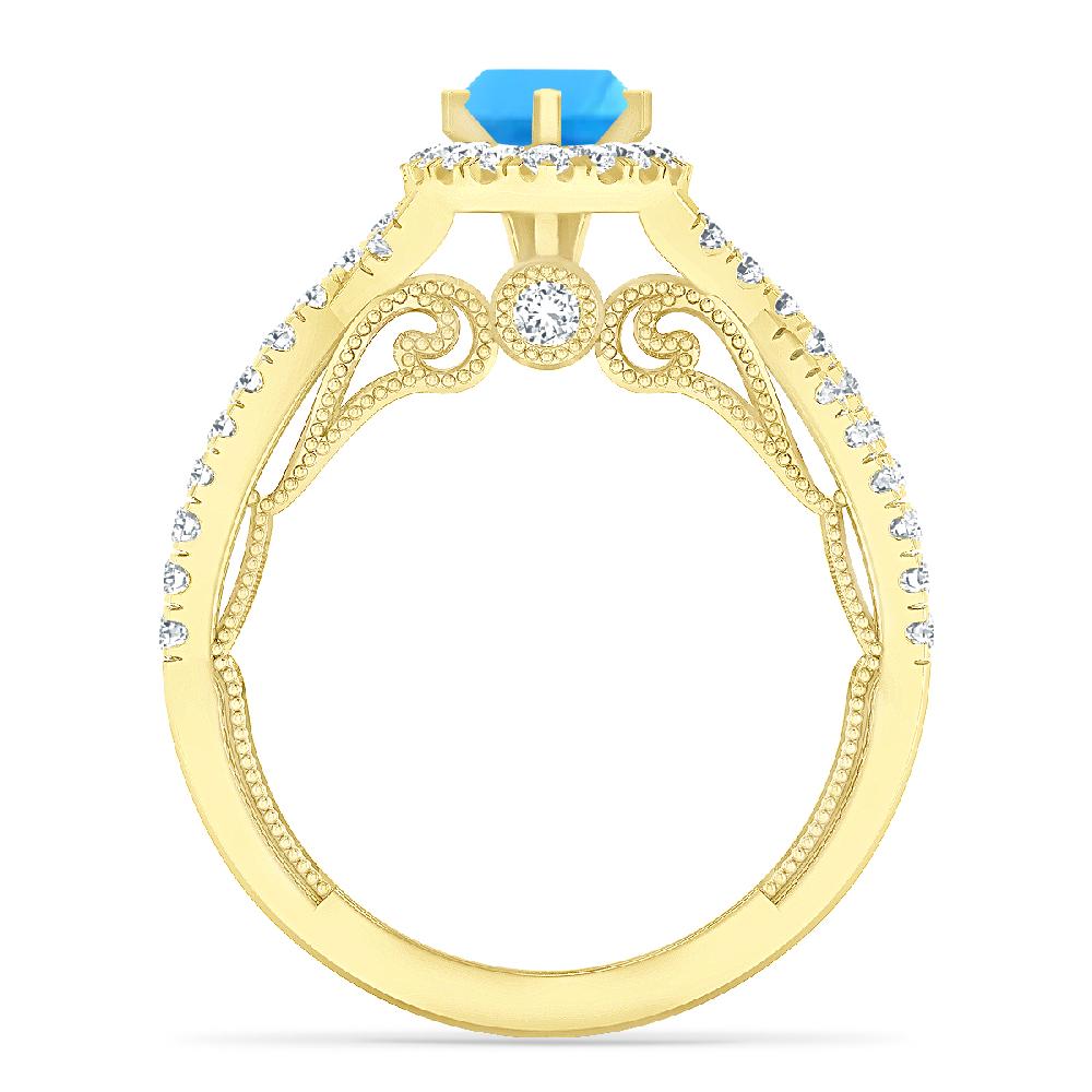Yellow Gold - Blue Topaz