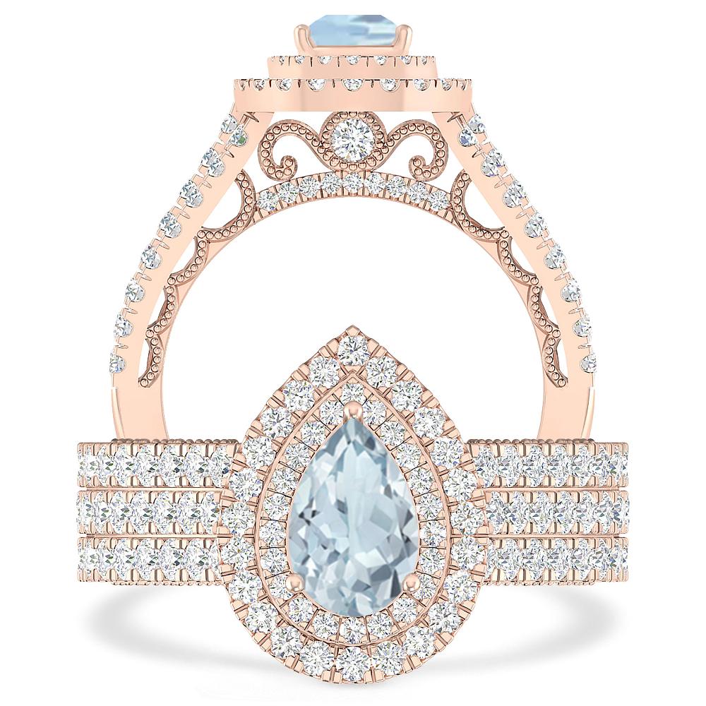 Rose Gold - Aquamarine