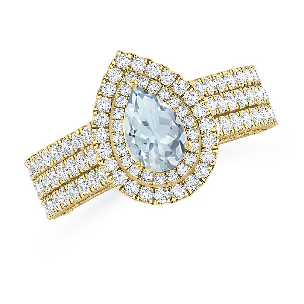 Yellow Gold - Aquamarine