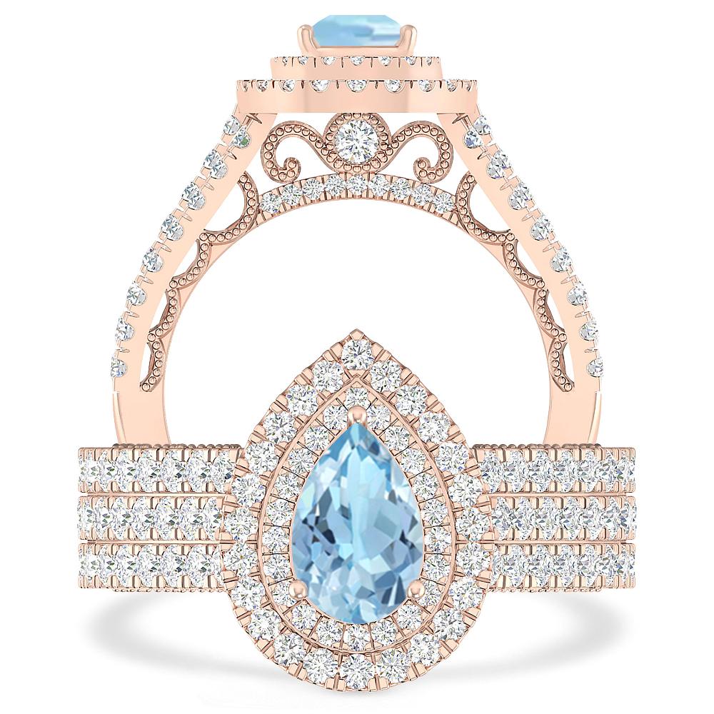 Rose Gold - Aquamarine