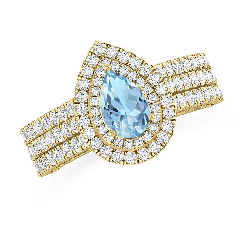 Yellow Gold - Aquamarine