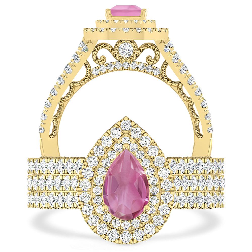 Yellow Gold - Pink Tourmaline