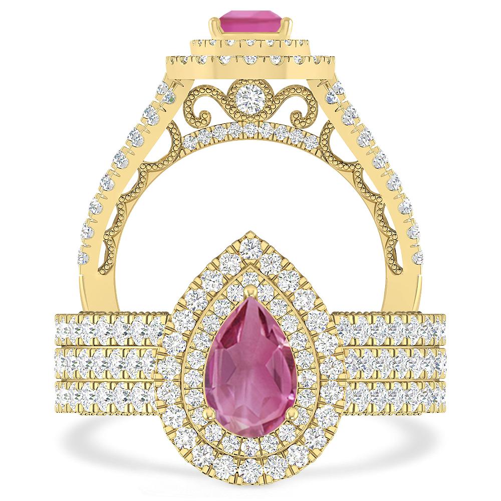 Yellow Gold - Pink Tourmaline