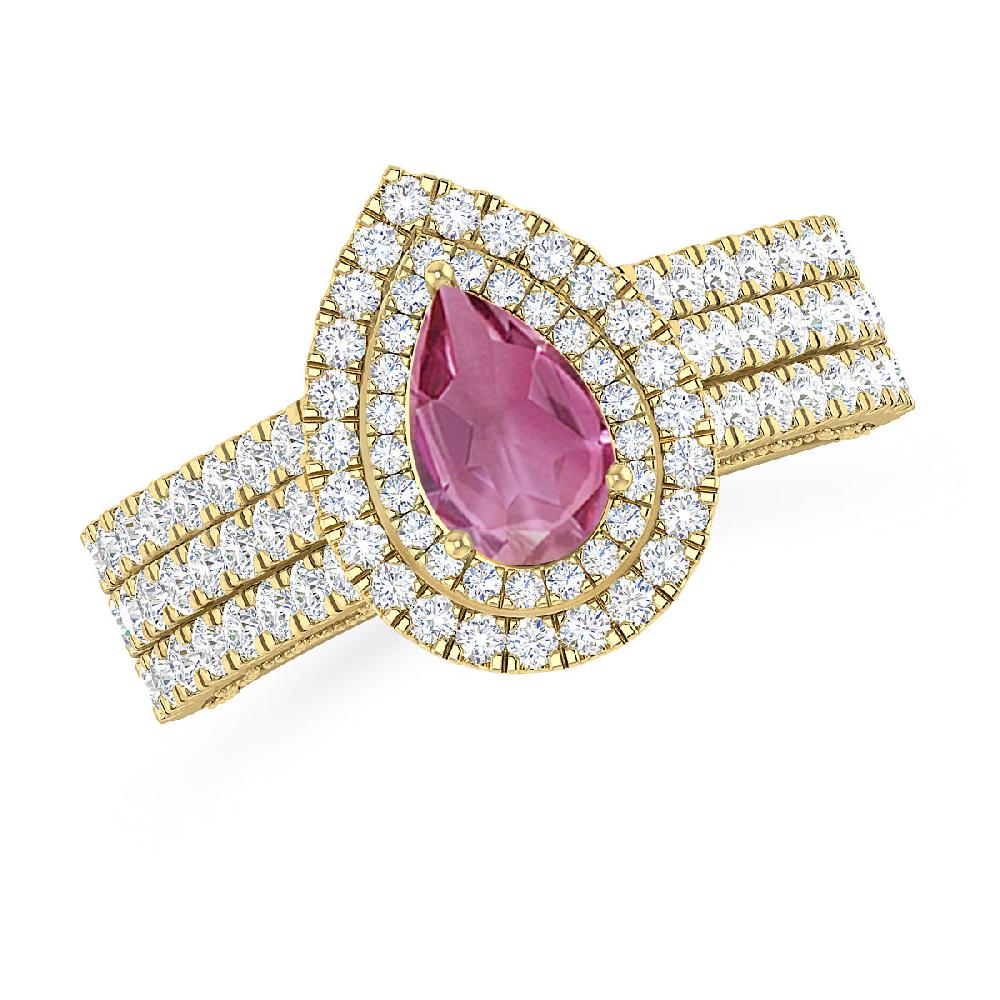 Yellow Gold - Pink Tourmaline