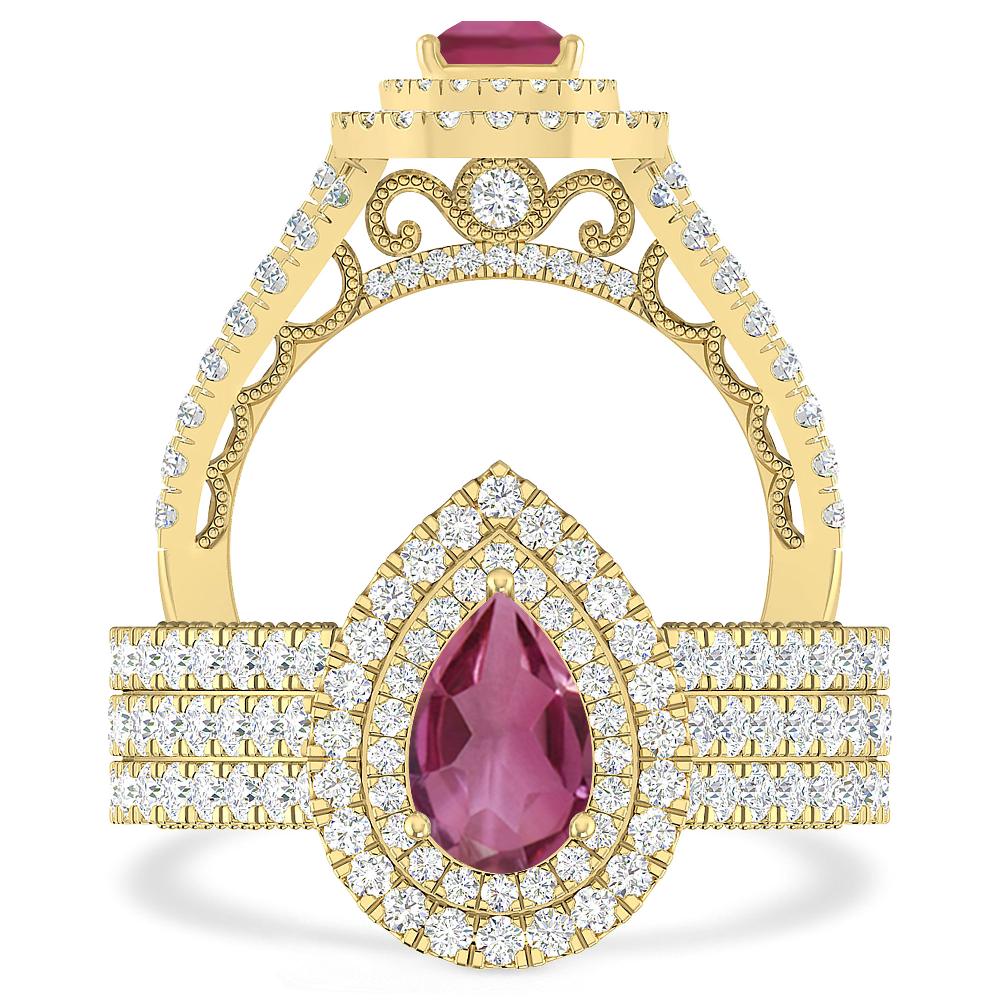 Yellow Gold - Pink Tourmaline