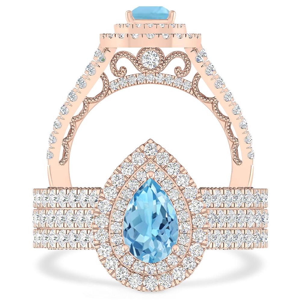 Rose Gold - Blue Topaz