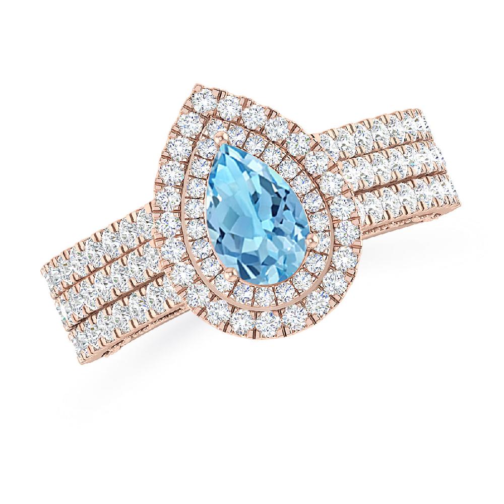 Rose Gold - Blue Topaz