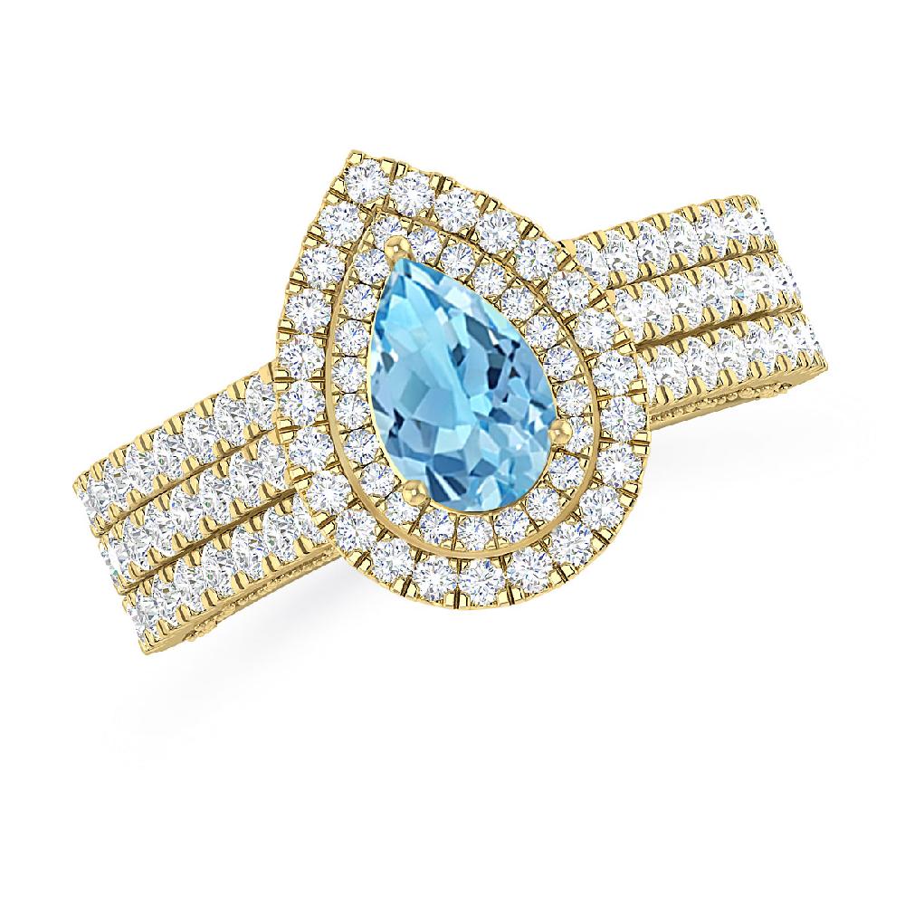 Yellow Gold - Blue Topaz