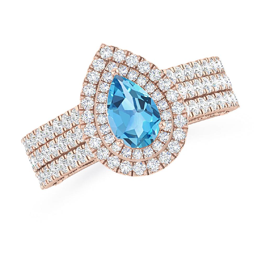 Rose Gold - Blue Topaz