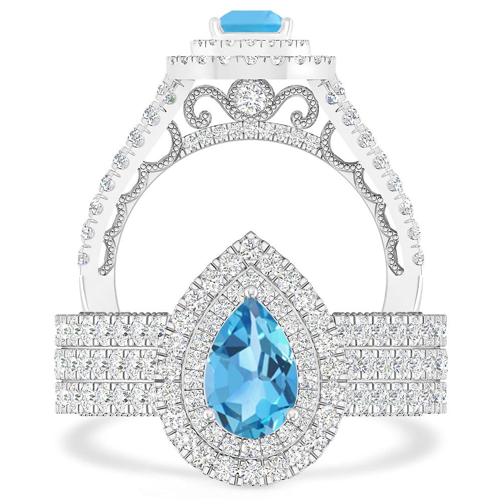 White Gold - Blue Topaz