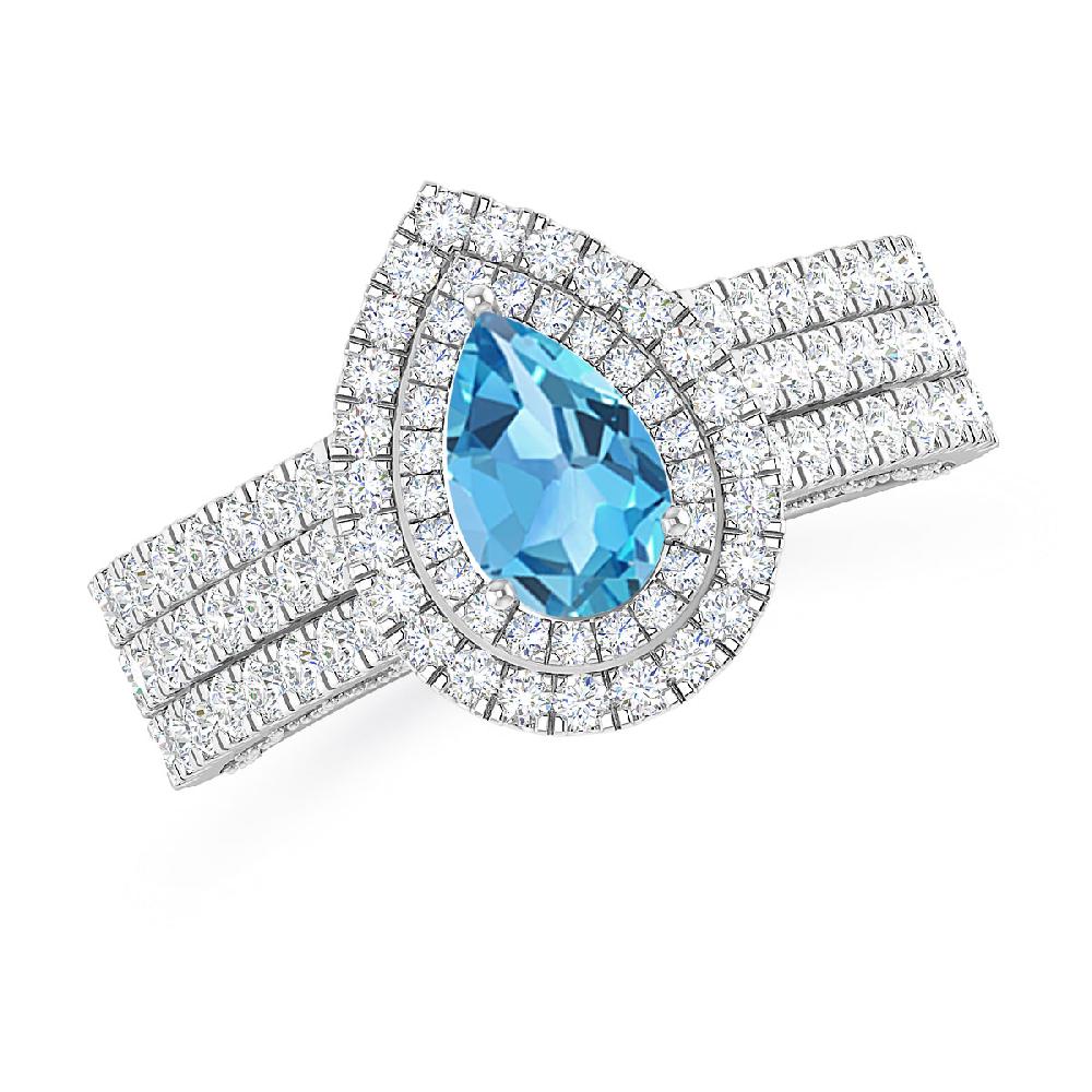 White Gold - Blue Topaz